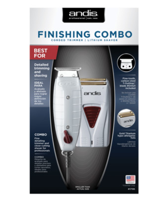 17195! NEW! Andis Finishing Combo Professional T-Outliner Trimmer + Foil Shaver