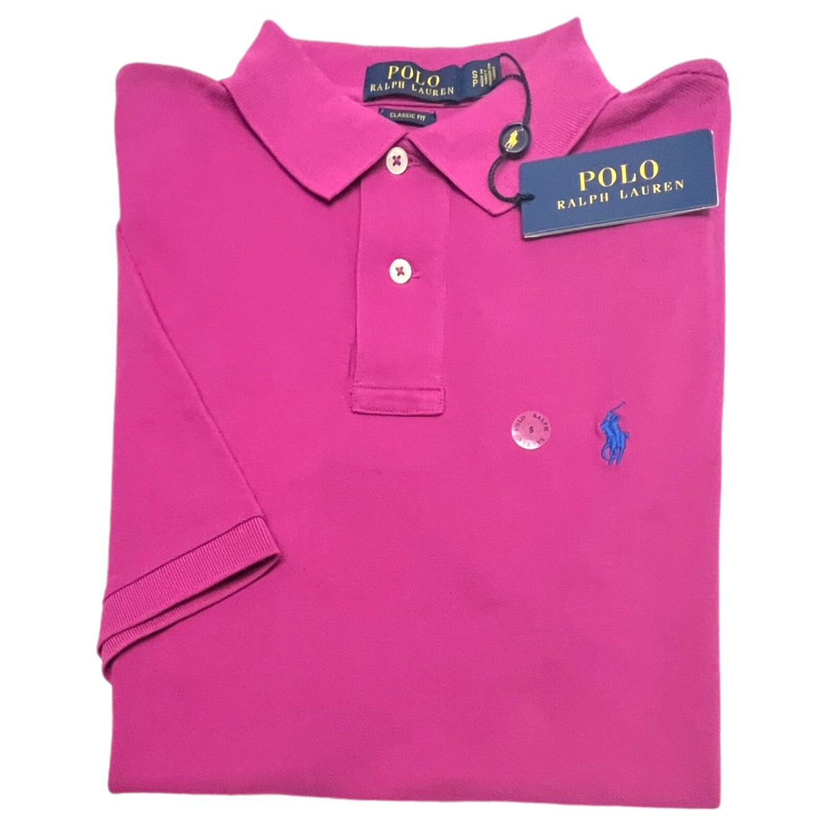 新品　アメリカで購入　POLO RALPH LAUREN ピンク メンズ　M Polo Ralph Lauren Mens Short Sleeve Shirt Pink 100% Cotton