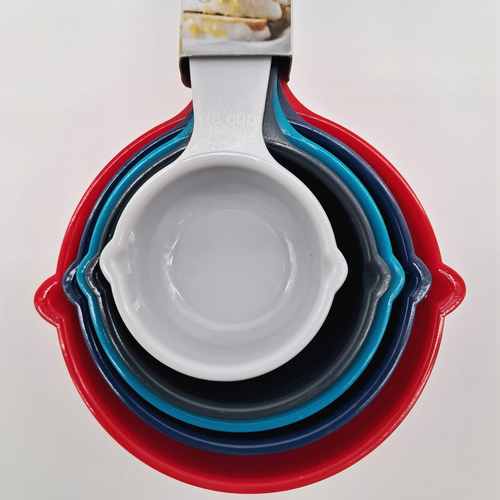 Trudeau Maison Measuring Cup Set of 5 Assorted Colors Handles Plastic NEW - Picture 4 of 6