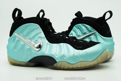 NIKE AIR FOAMPOSITE PRO USED SIZE 8.5 ISLAND GREEN SILVER BLACK
