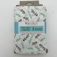 Waverly Inspirations 100% Cotton Sew Fabric, 44" x 36" Farm Fields Aqua 1 Yard.