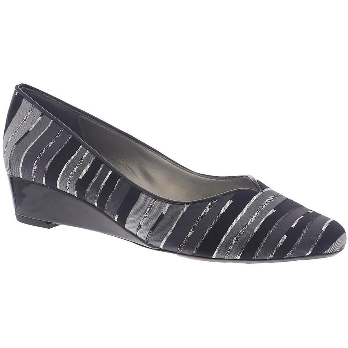 Женские туфли-слипоны на танкетке Proxy Womens Emastine черного цвета, 10 см, узкие (AA, N) BHFO 2654