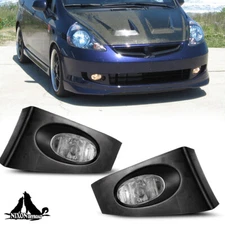 For 2007-2008 Honda Fit Fog Lights w/Bezel+Wiring+Switch Kit Clear Lens Pair