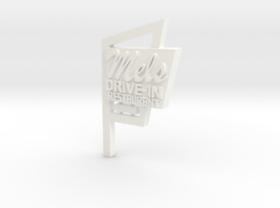 American Graffiti Mel's Drive In Restaurant Diner Sign 3D Print 4in tall 1:64