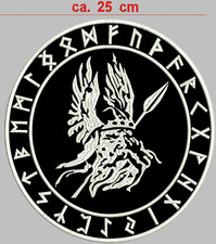 Vegvisir  Der Magische Kompass Von Wikingern mit Odin Rückenaufnäher 