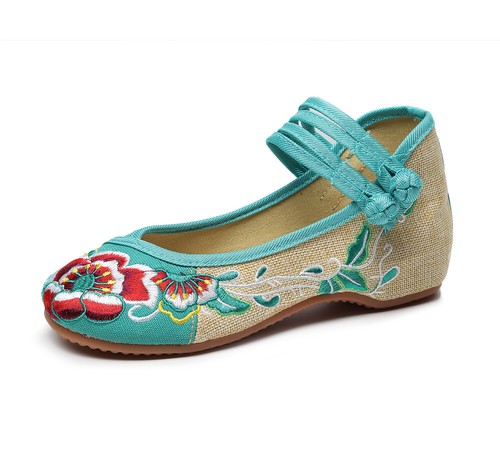Zapatos bordados chinos talla 4-10,5 para mujer sin cordones Mary Jane planos florales - Imagen 39 de 43