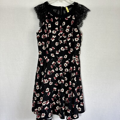 Miss Me Dress Women's M Black Floral Lace Lacy Sleeves Back A Line Lined | eBay Miss Me Dress Women's M Black Floral Lace Lacy Sleeves Back A Line Lined | eBay