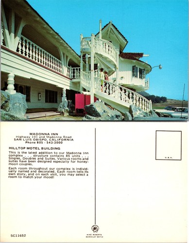 Hilltop Motel Madonna Inn San Luis Obispo California CA Postcard