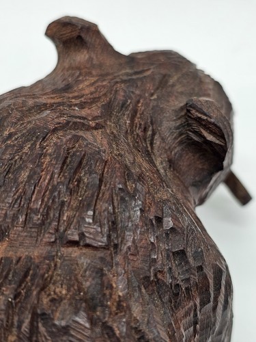 Hand Carved Grizzly Bear With Fish Wooden Figure Primitive Rustic Country Lake - Picture 6 of 10