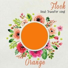 Flock Heat Transfer Vinyl ORANGE HTV T-Shirt 20" Roll Iron On Heat Press