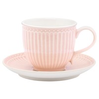 Greengate Tasse Mit Untertasse Alice Rosa Kaffeebecher Everyday Pale Pink