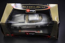 Burago 1:24 1954 Mercedes Benz 300SL Gullwing - Silver With Original Box