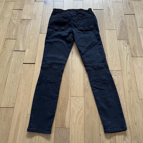 Mint Velvet Biker Jeans Size 8 Regular Black Denim Zipped Pockets W26 L28 - Picture 10 of 10