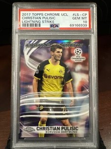 Christian Pulisic 2017 Topps Chrome UCL Lightning Strike PSA 10