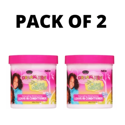 2 X AFRICAN PRIDE DREAM KIDS LEAVE-IN CONDITIONER FOR CURLY, WAVY HAIR 15oz