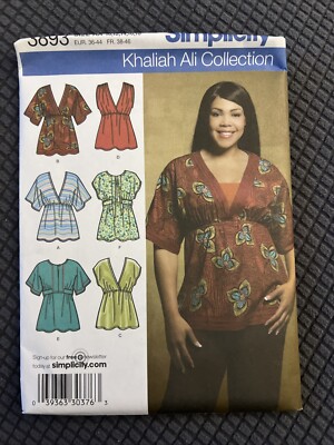 Simplicity 3893 Pullover Tops with Empire Waist Misses Size 10-18 Sewing Pattern