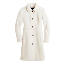 J.crew Classic Italian Double-cloth Lady Day Coat Thinsulate White Size 2