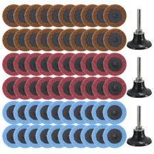 12PCS 2" Roll Lock Sanding Discs Set 1/4'' Holder Die Grinder Quick Change Disc