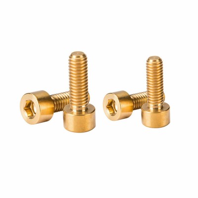 6Pcs Titanium Ti Disc Brake Mount M6X16mm Bolts Rainbow Finish With washers