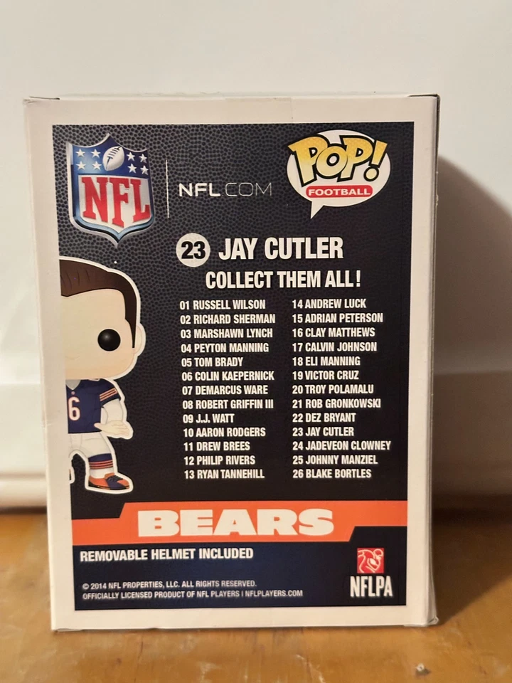 NUEVO-CHICAGO BEARS - Figura de vinilo de fútbol americano Jay Cutler Pop NFL - POP Foto 3 de 4