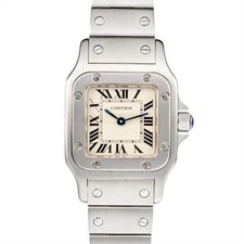 Cartier 1565 W20056D6 Santos Dumont SM Watch Quartz Ivory Dial Ladies from JAPAN