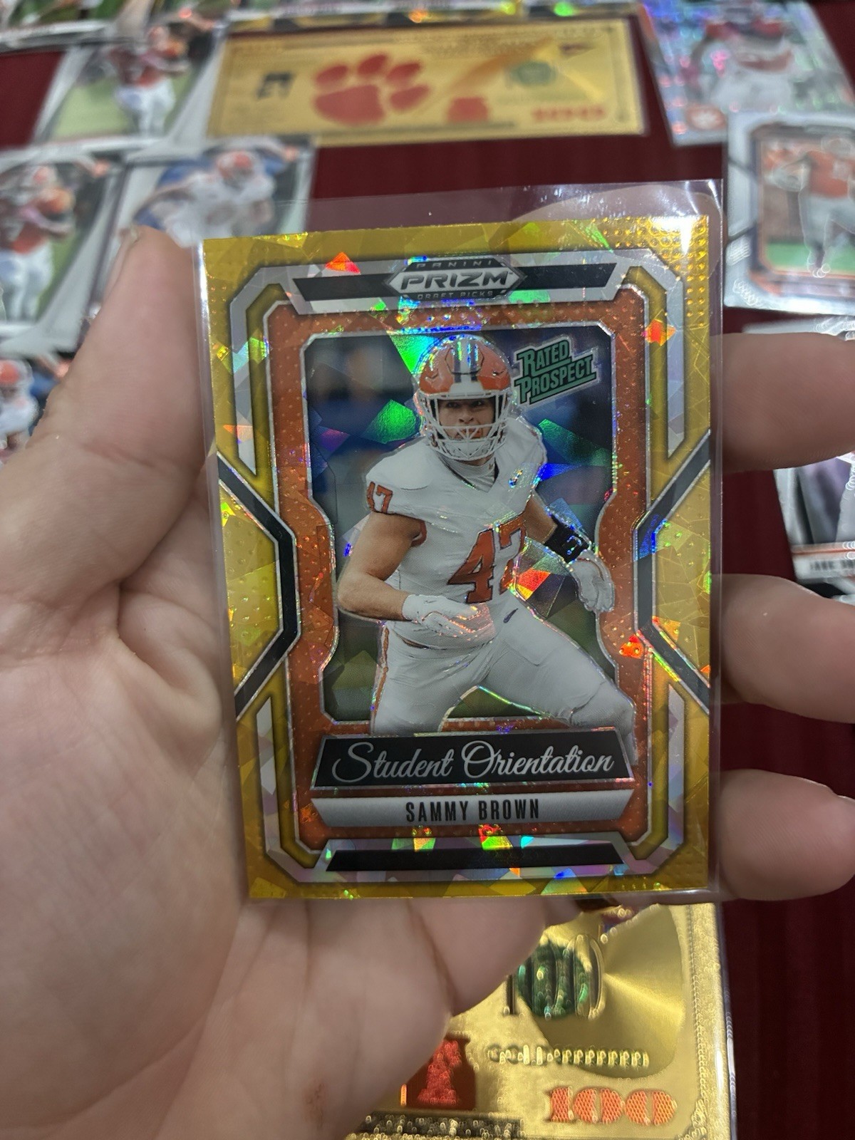 Clemson Tigers Football Card Lot Auto 2025 Prizm Gold, Color, Numbered view 6