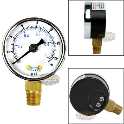 #ad 1 8quot; NPT Air Pressure Gauge 0 15 PSI Side Mount 1.5quot; Face $11.95