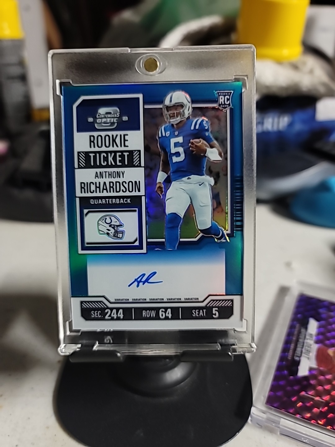 2023 Contenders Optic Anthony Richardson Rookie Ticket Auto Variation Teal /75