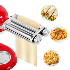 Pasta Roller Noodle Cutters Attachment for KitchenAid Mixers, Pasta Maker Att...