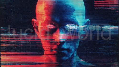 Abstract Humanoid Digital Poster Glitch Art Print Synthwave Sci-Fi Decor File