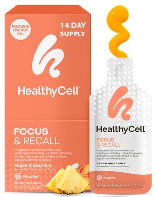 HealthyCell Focus & Recall Daily Liquid Brain 0.84 Fl Oz (Pack of 14)