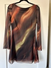 Women’s Forever 21 Geometric Mesh Dress With Open Back