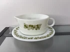 Vintage Corning Pyrex Spring Blossom Crazy Daisy Gravy Boat And Underplate