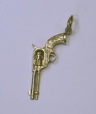 Revolver Gun Pendant, 9ct Yellow Gold – Unisex, 7.2g