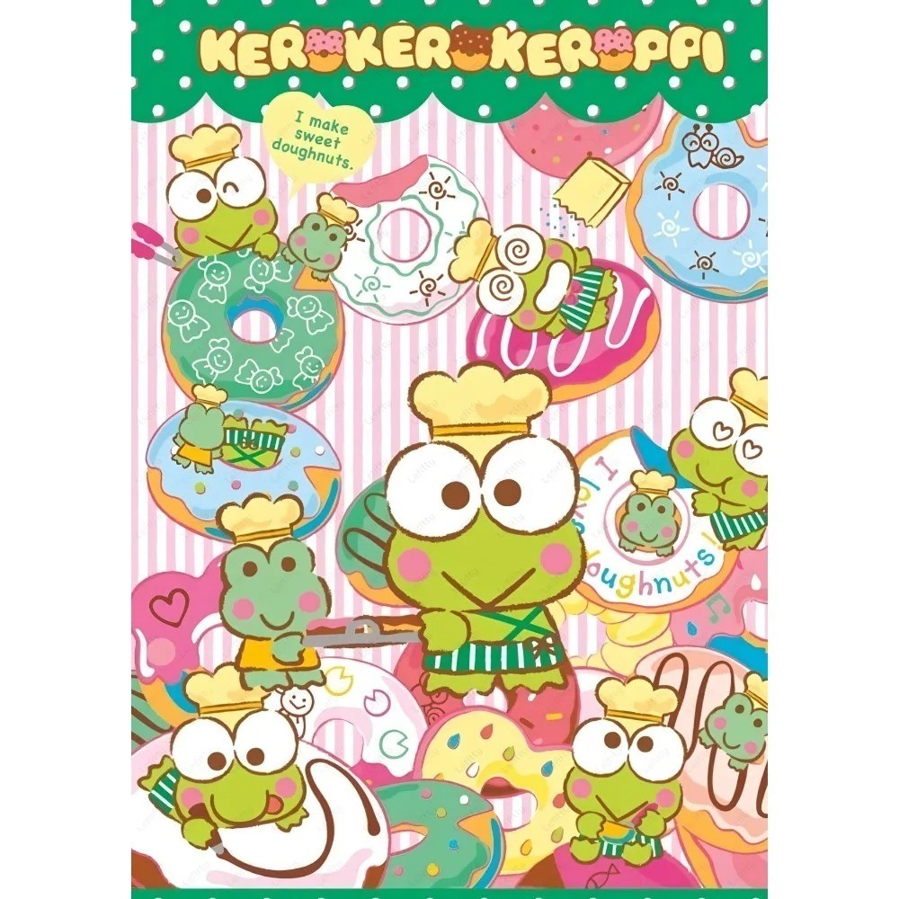Póster Hello Kitty Kerokeroppi Donuts estilo japonés Sanrio Kawaii arte de pared