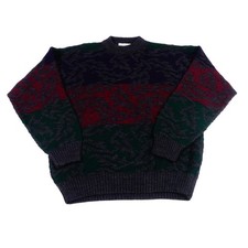 John Ashford Wool Acrylic Y2K Grandpa Abstract Sweater Made in Italy Large