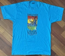 VTG Screen Stars 1992 Discover Catholic Schools Single Stitch shirt Mens size XL