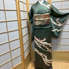 7126 Japanese Kimono Vintage Womens Silk Fabric Robe Kimono only sold