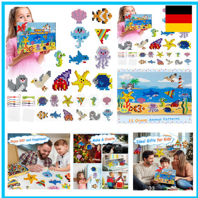 10mm Große Bügelperlen Set, 18 Farben 1200 Stück XL Bügelperlen mit Ste