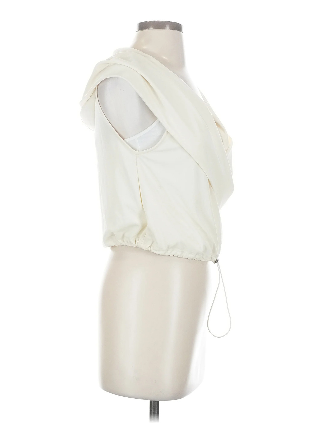 Zara Women Ivory Sleeveless Blouse S thumbnail 3