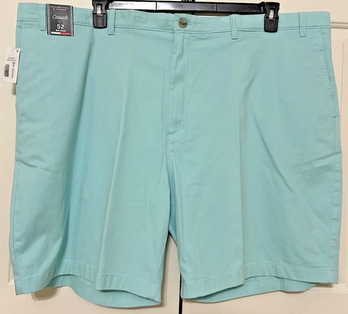 NWT Roundtree & Yorke size 52 Frosted Blue classic fit Chino Shorts mens