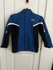 The North Face Boys Hooded Full Zip Colorblock Jacket Blue Black White M 10/12