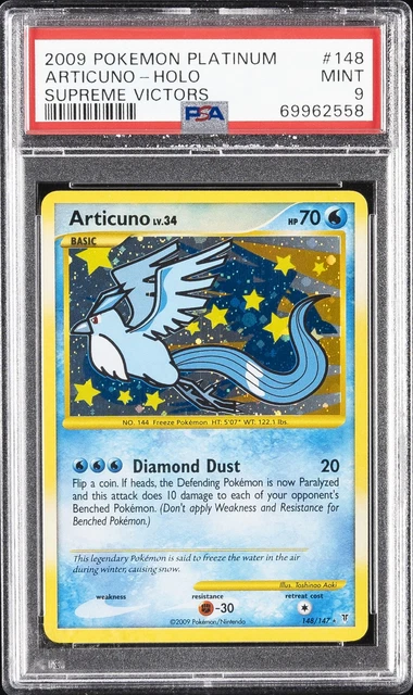 2009 POKEMON PLATINUM SUPREME VICTORS #148 ARTICUNO-HOLO PSA 9