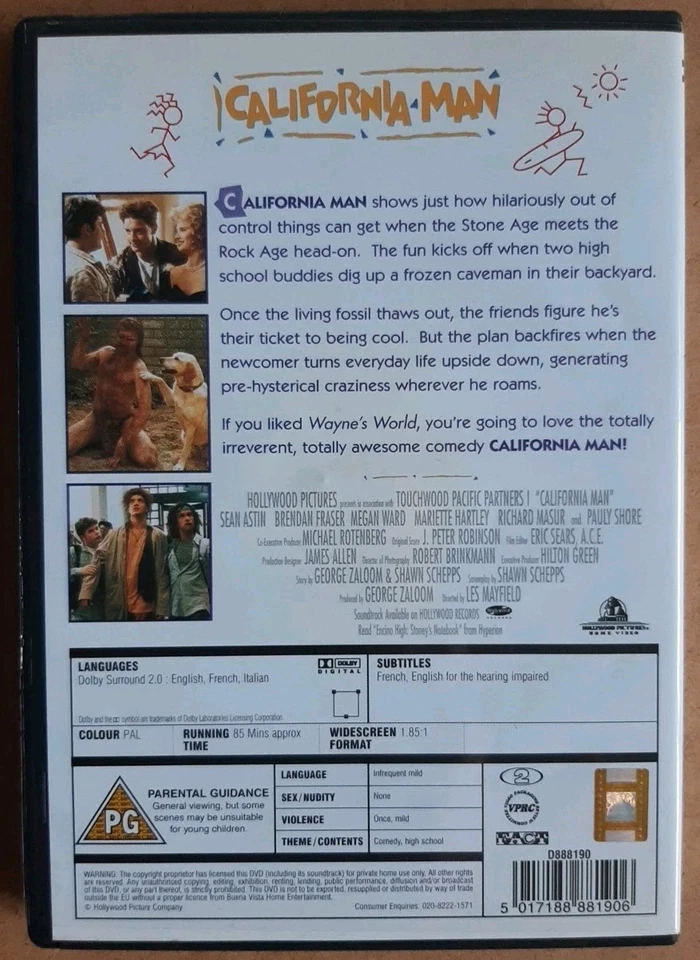 Il mio amico scongelato 1992 DVD Touchstone Import Audio Italian Brendan Fraser  - Immagine 2 di 3