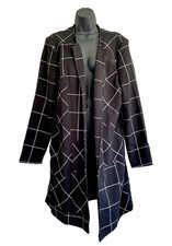 The Limited White And Black White Square Blazer Jacket Size L No Collar Career