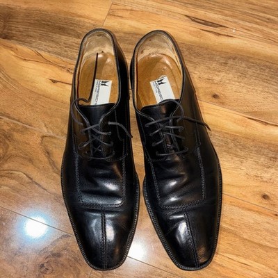 Moreschi Black Leather Dress Shoes   Made in Italy - mens size 10.5