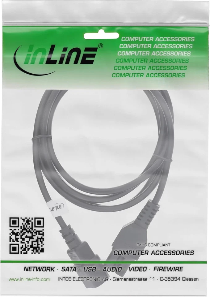 16811D Cavo Di Alimentazione Nero 5 M Accoppiatore C14 Accoppiatore C15 - Immagine 2 di 4