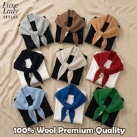 Women’s 100% Wool Knit Triangle Neck Scarf Soft Shawl Wrap Winter Warmer