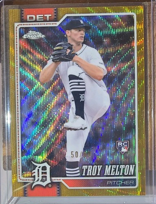 #ad 2026 Topps Chrome Troy Melton Rookie Gold Wave 50 50 Detroit Tigers RC $75.00