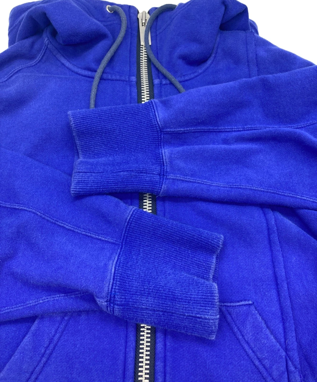 sacai Felpa con cappuccio e zip asimmetrica blu taglia 2